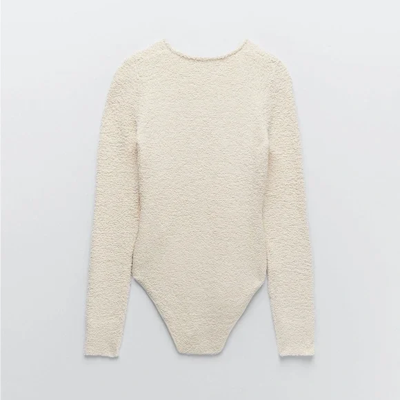 NWOT Zara Textured Knit Bodysuit - Picture 5 of 9